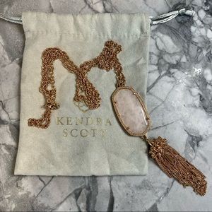 Kendra Scott Rayne Long Pendant Necklace Rose Gold